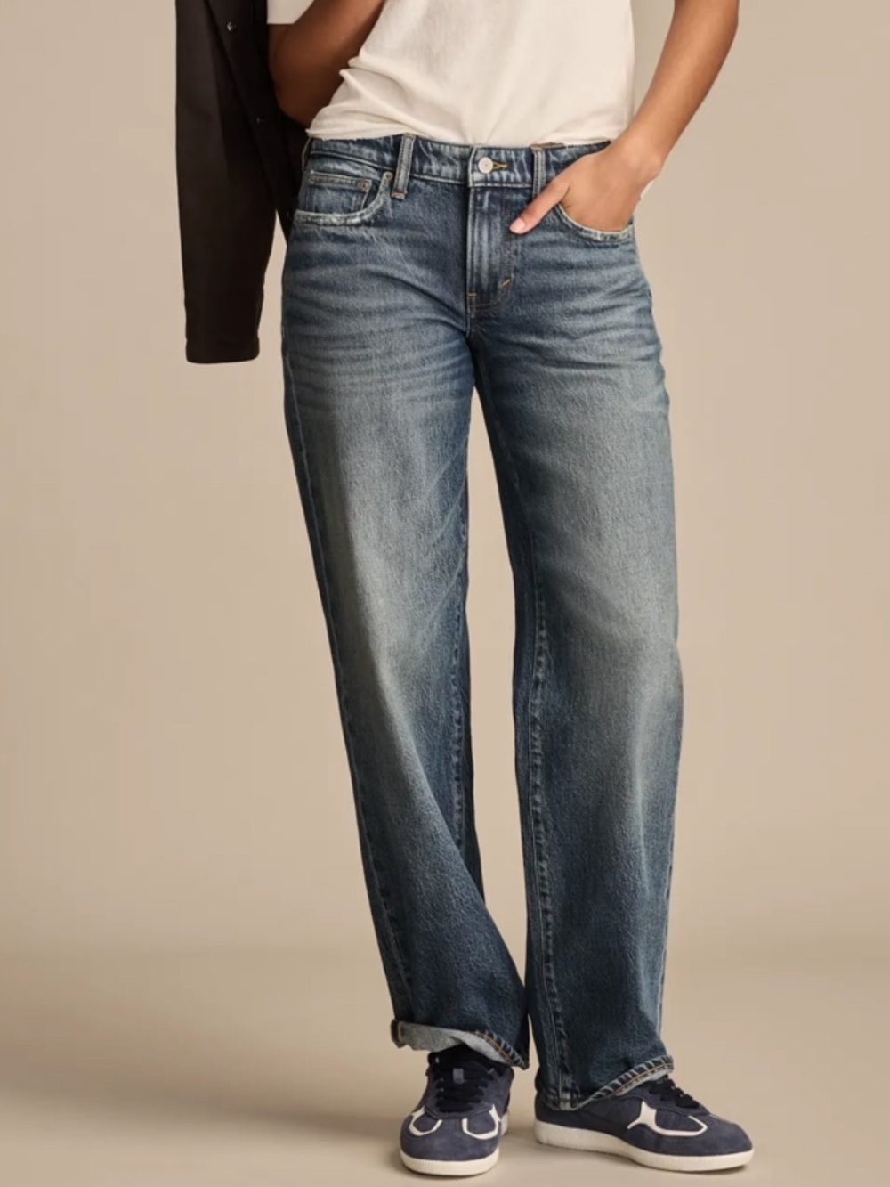NWT Lucky Brand The Baggy Jeans Gone Rouge Wash